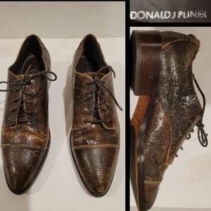 Donald J. Pliner distressed brown wingtip oxfords 7.5